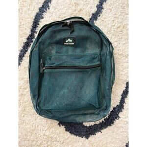 TRAILMAKER EQUIPMENT Green Net Mesh Backpack Adjustable strap front pocket